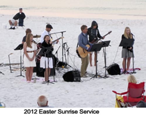 Church Band on the beach at Hope On The Beach Church in Santa Rosa Beach, FL.