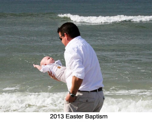 Easter Baptism at Hope On The Beach Church in Santa Rosa Beach, FL.